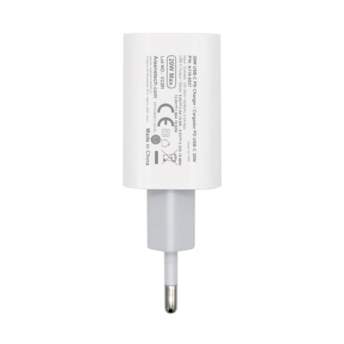 Aisens Cargador USB-C PD 3.0 20W Blanco